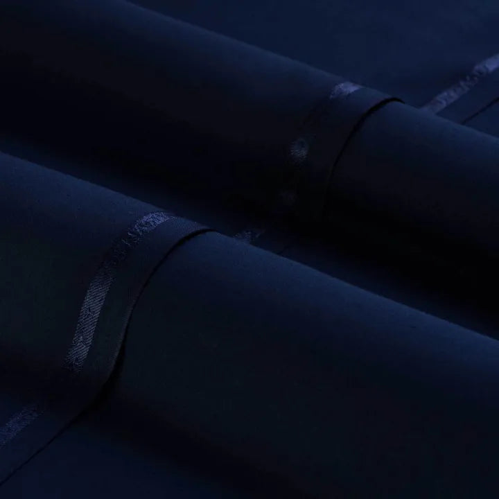 Alkaram – Premium Unstitched Navy Blue Cotton Suit