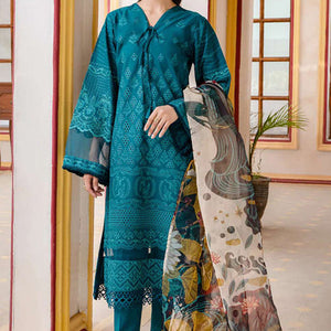 3Pcs Premium Lawn Embroidered
