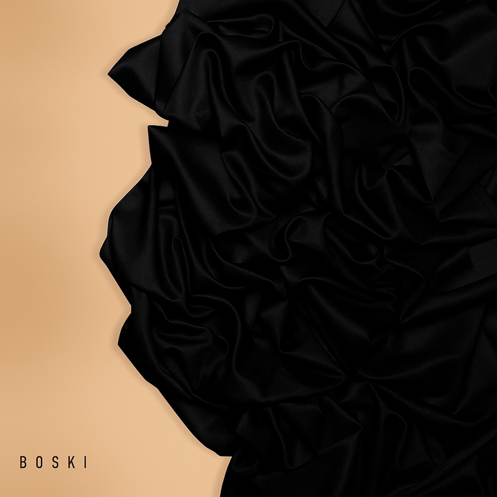 Black Boski Kameez Shalwar Wash & Wear – Unstitched (Men)