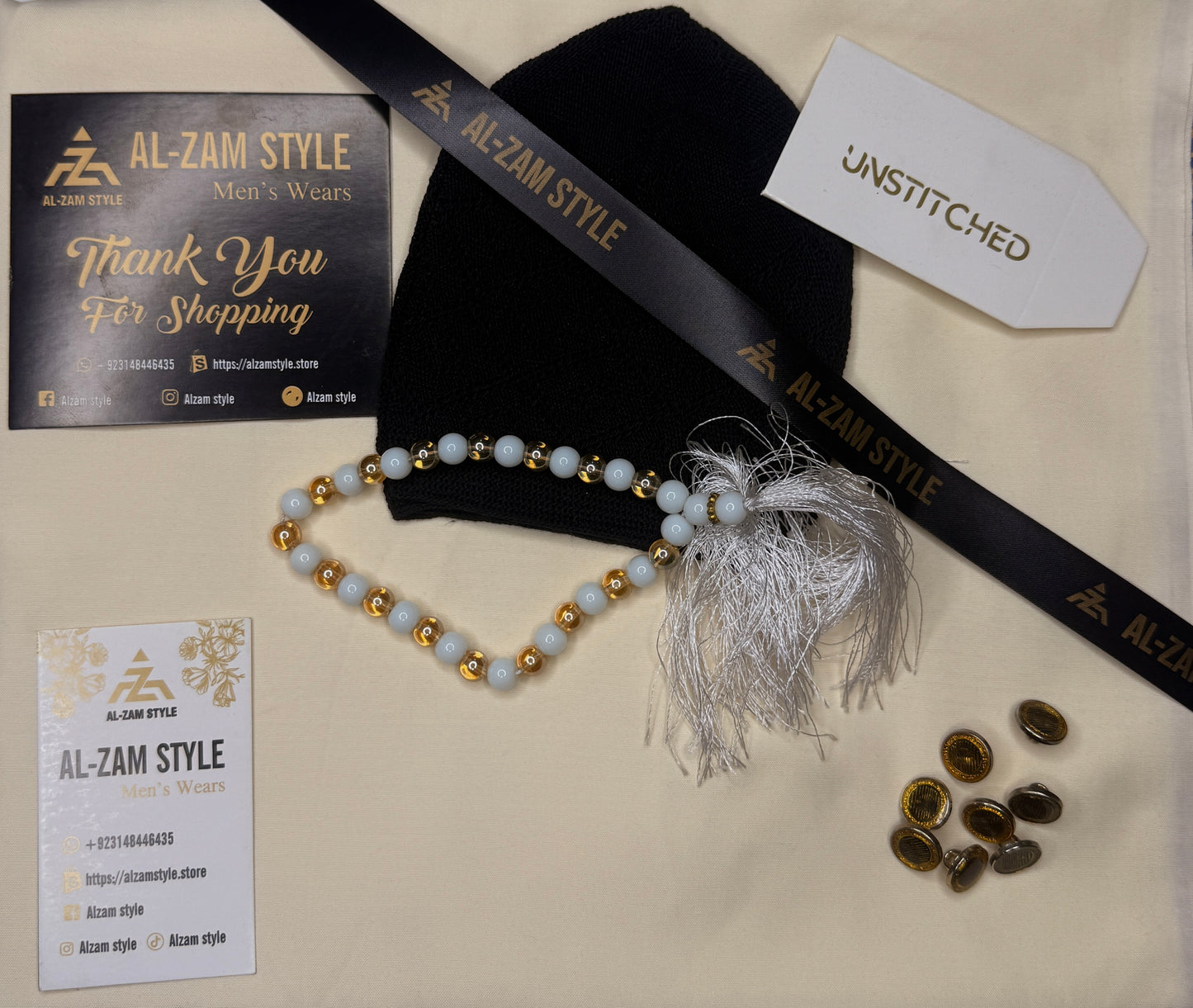 Premium Wash & Wear Boski Suit – Pre-Ramadan Special (Free Tasbih & Topi)