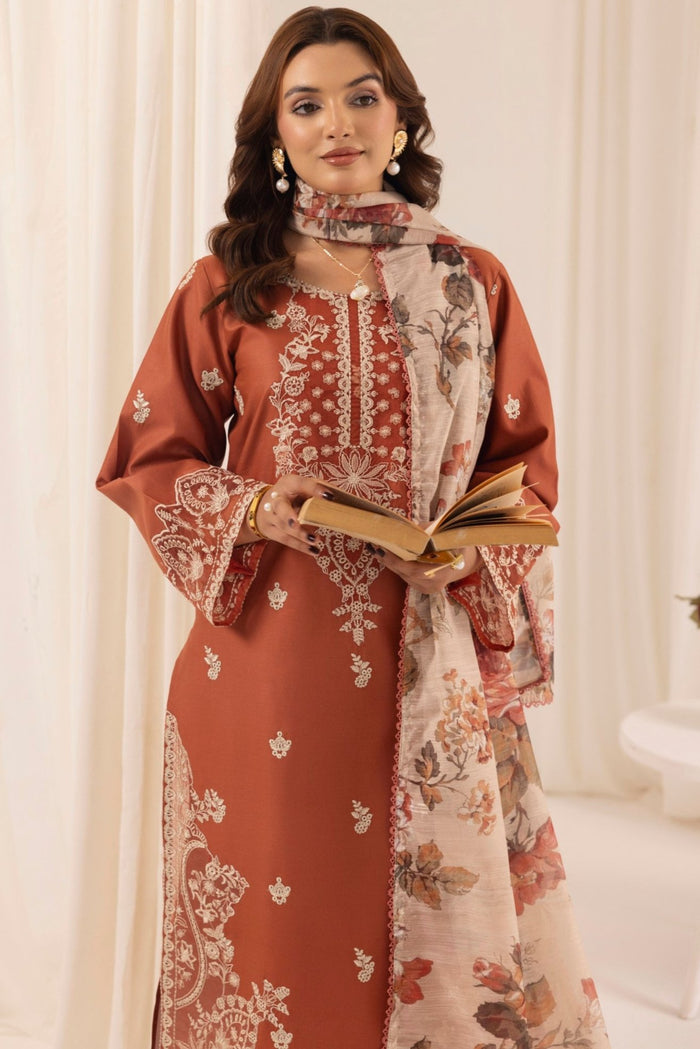 3 Piece Lawn Suit-Embroidered