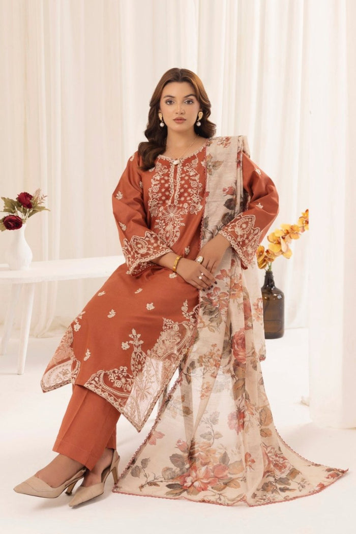 3 Piece Lawn Suit-Embroidered