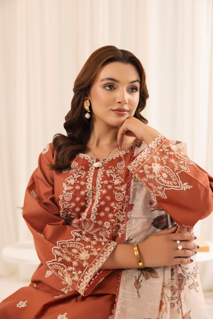 3 Piece Lawn Suit-Embroidered