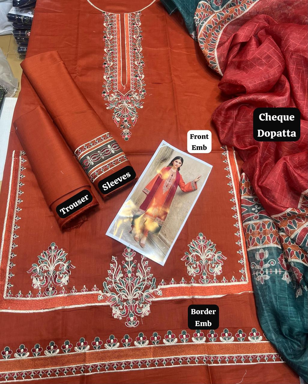 3 Piece Lawn Suit-Embroidered (Unstitched)