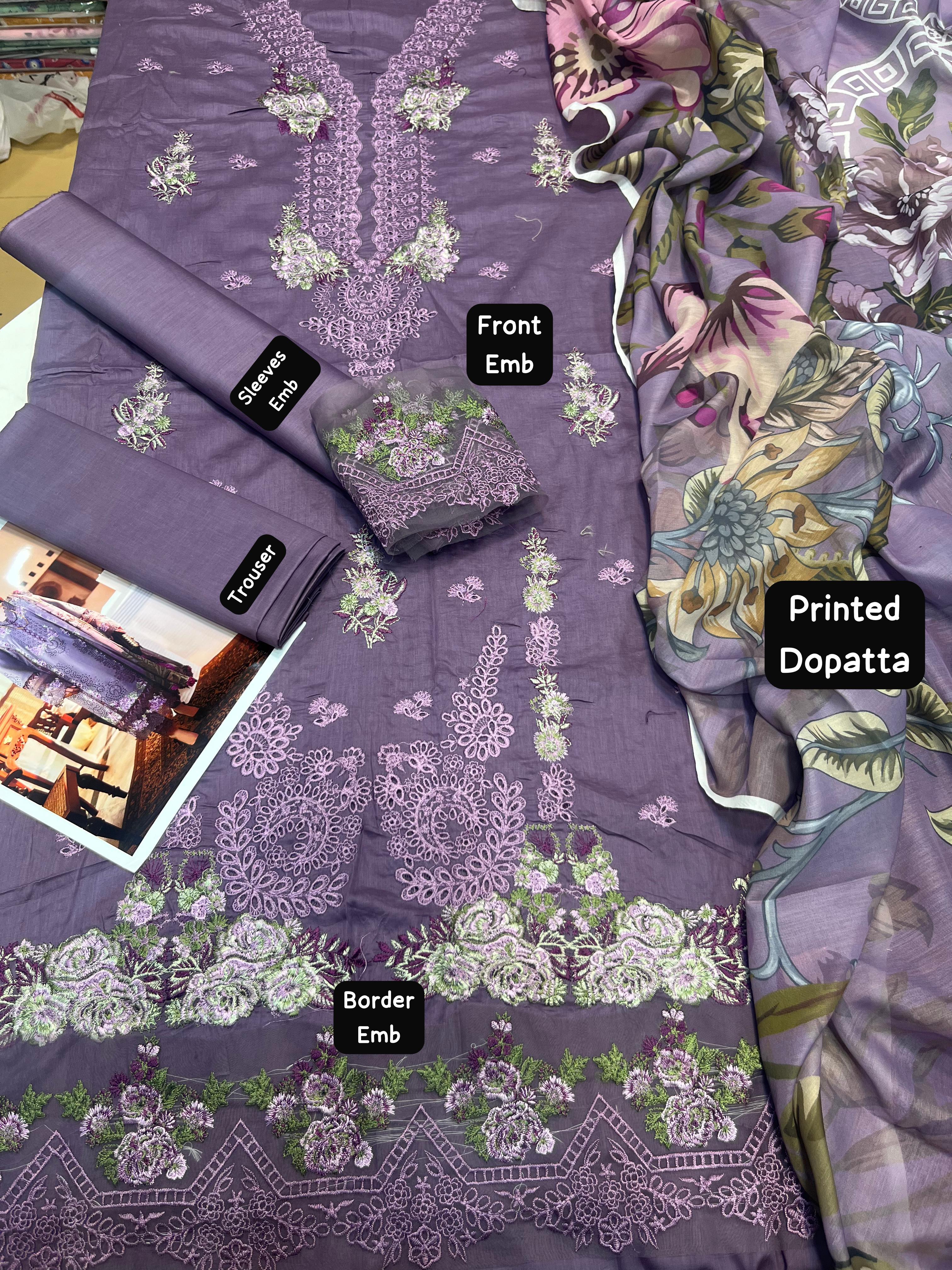 3 Piece Lawn Suit-Embroidered
