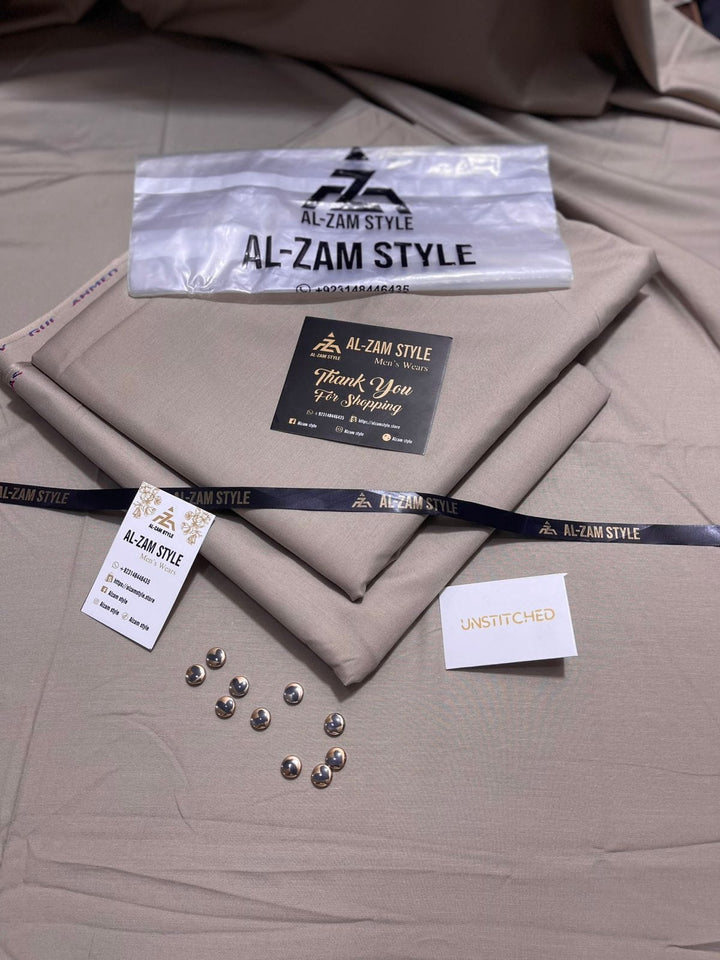 AL-ZAM STYLE - Premium Unstitched Wash N Wear Suit